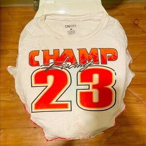 On Fire White Champ Racing 23 Tee